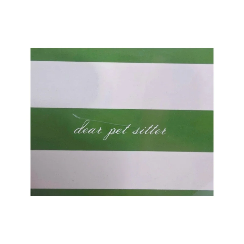 Kate Spade New York Notepad Set Dear Babysitter Pet Sitter Blue Green Stripe 2pk